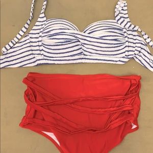 High waisted bathing suit